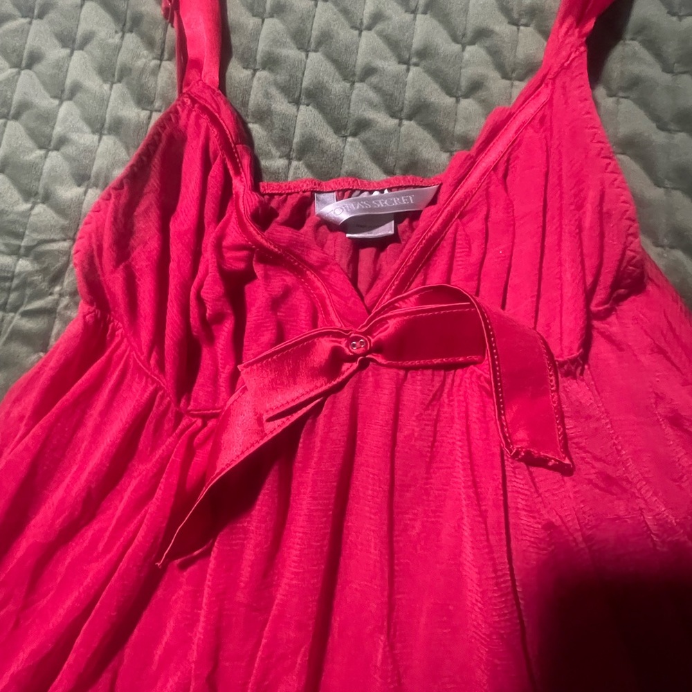 Victoria’s Secret red babydoll vintage chemise gown bow size small Valentine